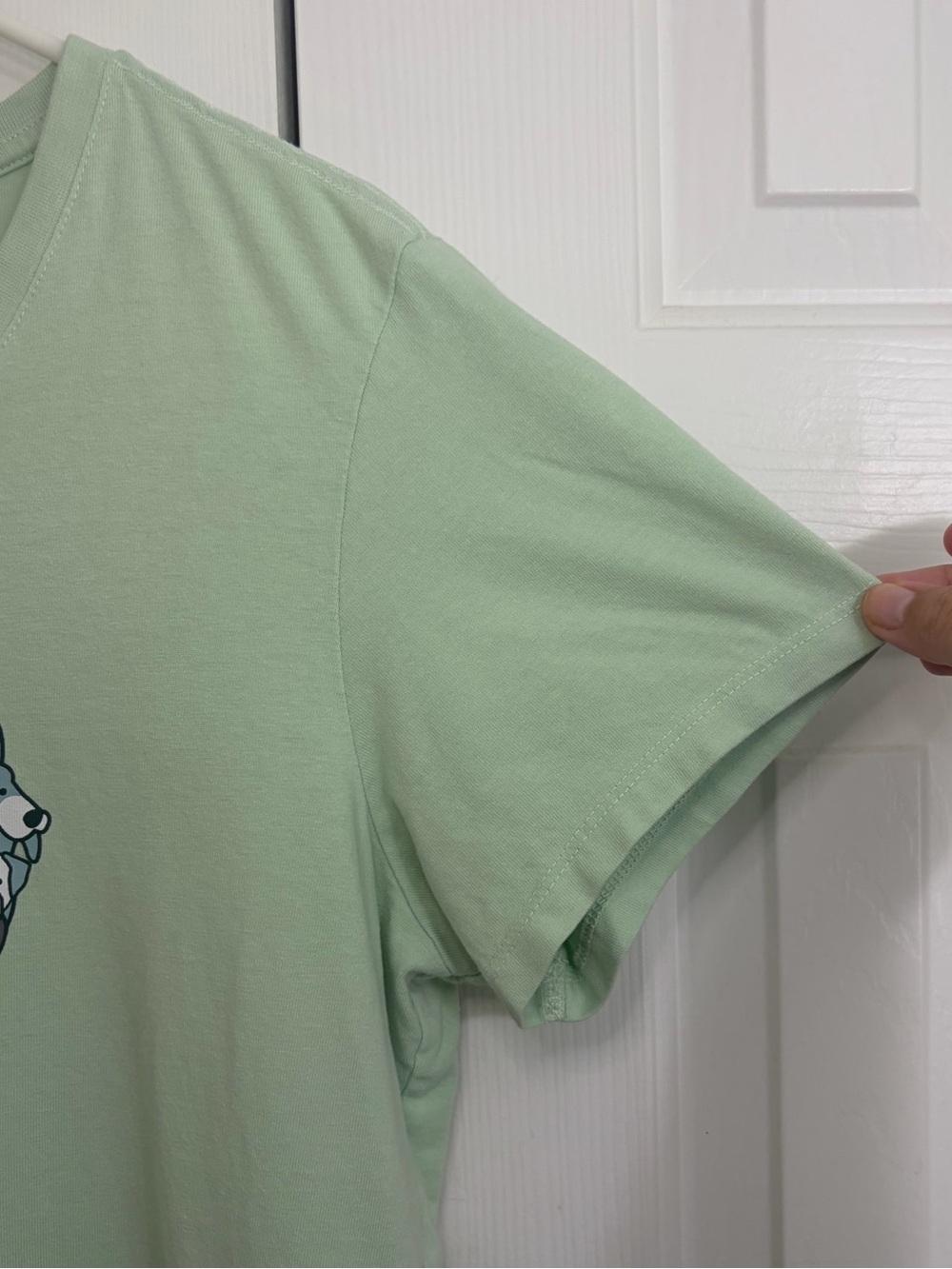 Life Is Good Mint Green V-Neck Tee with Heart Puppy Graphic - Picture 5 of 15